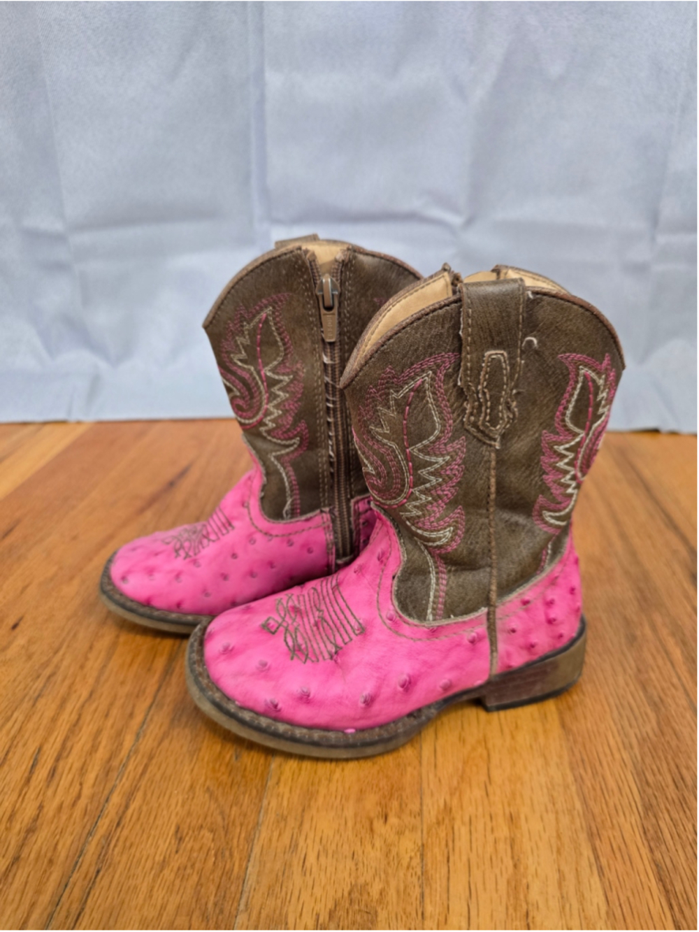 Girls Roper Western Boots Size 7 Toddler Pink and Brown